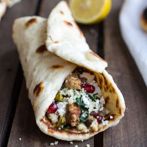 VMC Couscous Salad with wheat-based wrap.