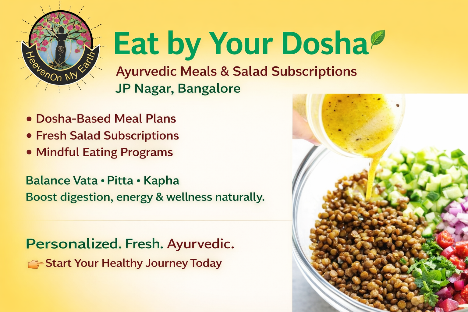 Dosha-Based Meals, Ayurvedic Meal Plans & Salad Subscriptions in JP Nagar | Bangalore